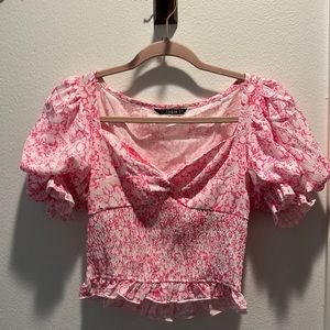 Floral pink top from shein XS
